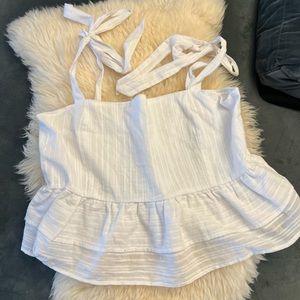 White top with ruffles